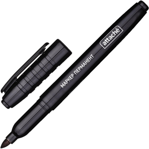 Маркер перманентный ATTACHE черный 1,5-3мм., 155797