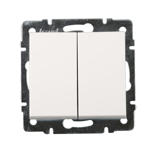 703-0288-101 RAIN Выключатель двойной LEZARD белый