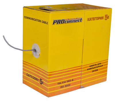 Кабель UTP 4PR 24AWG CAT5e 305м 0,5 мм CCA PROCONNECT