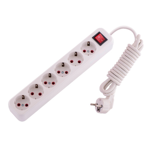 720-0603-602 LILA Удлинитель с/з 6 вх. 3 м. с вык. (3500Вт)