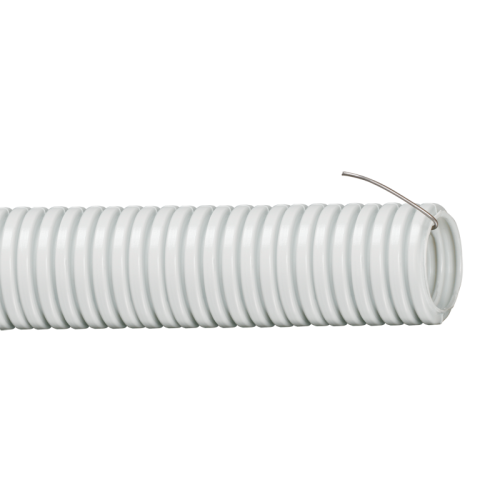 Труба ПВХ d16 гибкая лёгкая с протяжкой (100м) Промрукав, -40...60 °C, 390575, аналог ДКС 2116 (продажа рулонами)