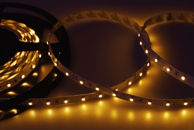 LED лента открытая, IP23, SMD 3528, 60 диодов/метр, 12V, 4.8w/m (жёлтая)