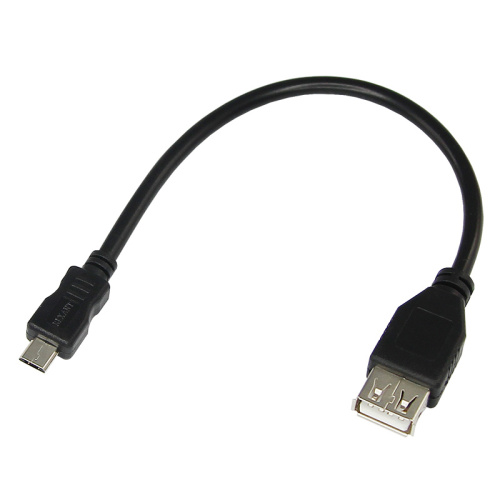 OTG Шнур micro USB (male) - USB-A (female) 0.2M черный REXANT