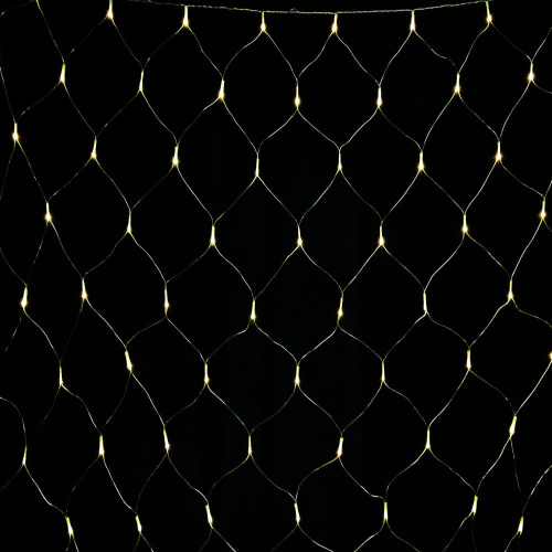 Гирлянда светод. «Cетка» ML-144WW, 1.5*1.5м, 144 LED, тепл.белый, IP20, прозрачный шнур 1,5м, Funray