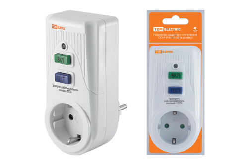 Устройство защитного отключения УЗО-Р-IP40-16-30 (в розетку) 16А 30мА IP40 TDM SQ1512-0002