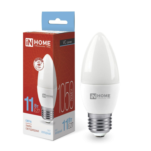 Лампа светодиодная LED-СВЕЧА-VC 11Вт 230В Е27 6500К 820Лм IN HOME