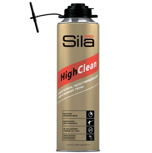 Очиститель монтажной пены SILA PRO HighClean, 500 ml, Россия (уп-12шт), CLSL500