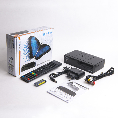Ресивер эфирный цифровой DVB-T2/C HD HD-350 металл, дисплей DOLBY DIGITAL, HEVC Сигнал Electronics, интернет, 17350