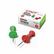 Силовые кнопки-гвоздики STAFF цветные 50 штук в картонной коробке, арт. 224770, ГЗА316
