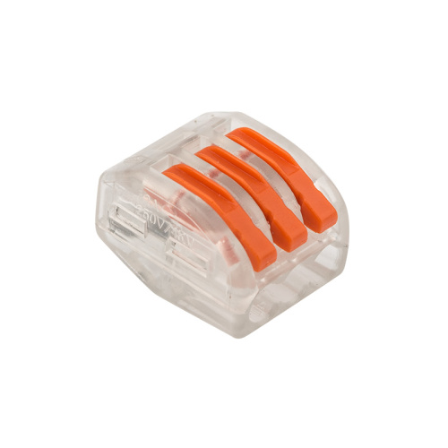 Универсальная многоразовая 3-проводная клемма REXANT (0,08-2,5 (4) мм²) 50шт. прозрачные