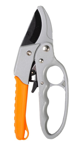 Секатор "ВИХРЬ", 200мм., возвратная пружина, храповый механизм,тефлоновое покр.,металл.обрезиненные рукоятки 73/7/3/3