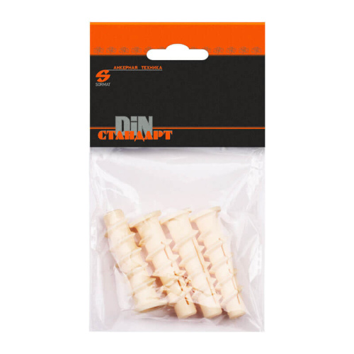 Дюбель SORMAT KBT 4 10х50 (4 шт) нейлон (пакетик), тов-111700