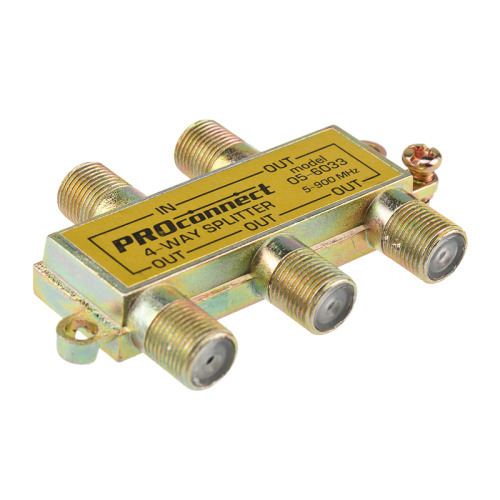 ДЕЛИТЕЛЬ ТВ х 4 под F разъём 5-900 МГц PROCONNECT