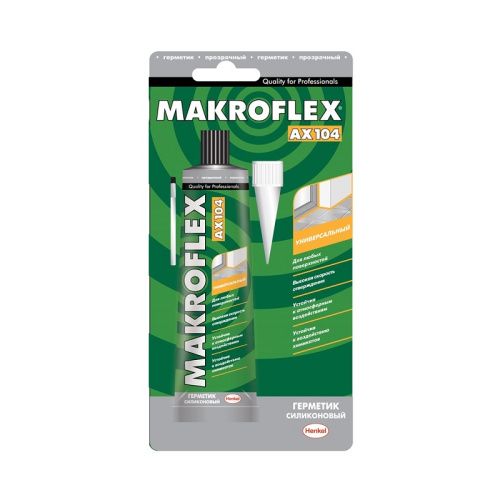 Герметик силиконовый Makroflex AX104 универсальный, ПРОЗРАЧНЫЙ, (85 мл), тов-166551
