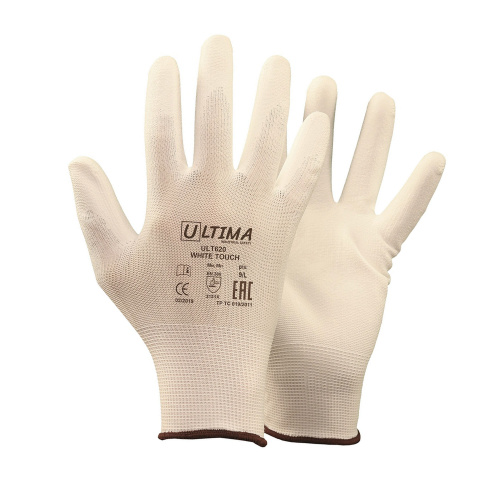Перчатки WHITE TOUCH ULTIMA 620U нейлоновые, белые (7/S), ULT620U