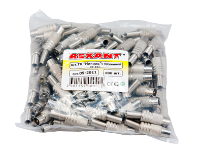 РАЗЪЁМ  штекер TV "Никель" c пружиной (03-151)  REXANT