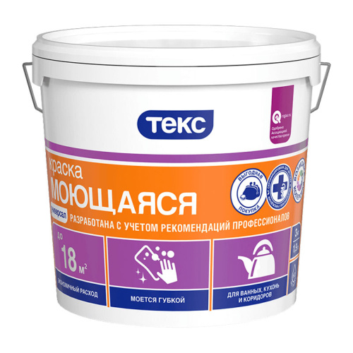 Краска в/д моющаяся Текс Универсал (3 кг), тов-023234
