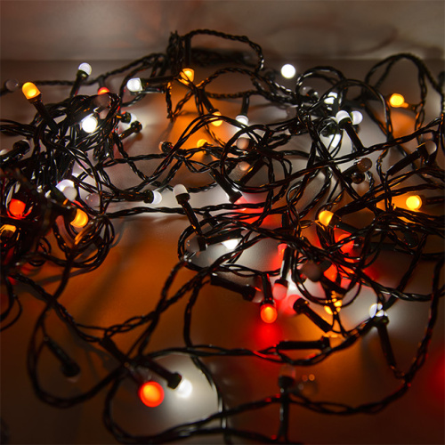 Гирлянда светодиодная "Минишарики", SE-MINI-110M, 10М,100LED,мульти (6цв.),темно-зел.шн.0,7м,контр, Funray