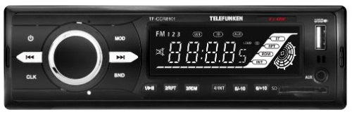 Автомагнитола TELEFUNKEN TF-CCR8101 черный\W(1din/4х40Вт/радио/USB/TF)