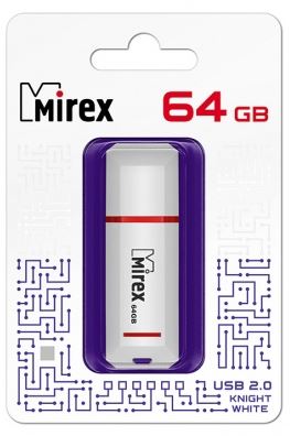 USB 2.0 Mirex  KNIGHT WHITE (64Gb) ecopack