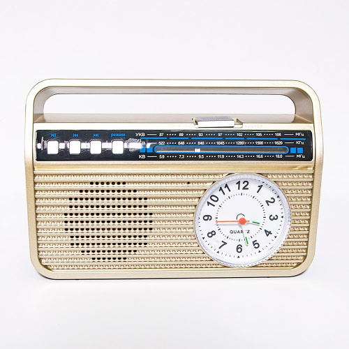 Радиоприемник "БЗРП РП-332", УКВ 87-108МГц,акб 1200mA/h,USB/microSD/AUX/BT,механич.часы,6мм шайба, 11502