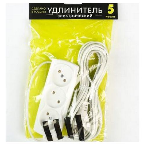 Удлинитель  ФAZA  УДП-3- 500 (3 роз.5 м) 6А,  Макс.нагрузка 1300Вт