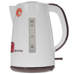 Электрочайник Vitek VT-7055 W белый [1.7 л, 2150 Вт, скрытый нагревательный элемент, фильтр, корпус - пластик]