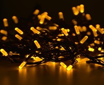 Гирлянда светодиодная "Лучики", SE-RICE-10160Y, 10M, 160 LED, желт. цвет, темно-зел шнур, контроллер (13028)