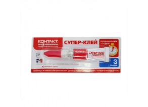 Супер-клей  "Контакт" КМ 288-312, (12 штук на карте)  3 грамма