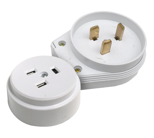 Разъем печной РШ/ВШ 32А 250В пластиковый накладной белый 9123 IN HOME