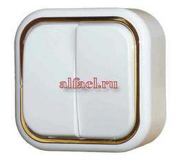 162А Выключатель о\у 2кл А56-025 "ВАЛЕНТИНА"золото /60/