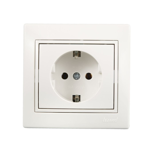 701-0202-122 MIRA Розетка с/з керамика белый с белой вставкой