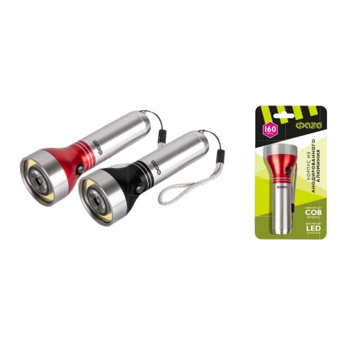 Фонарь ФАZA  AF6-L3W/L1W-rd (3 Вт COB светодиод, 160 люмен, 2 режима работы, 3хAAA., алюминиевый сплав  (красный))