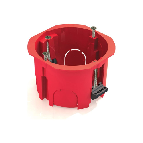 Коробка уст. скр.пр. D68х45 (г/к) красная 40022-R PLEXUP, 736616