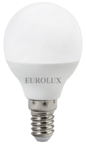 Лампа светодиодная LL-E-G45-7W-230-4K-E14 (шар, 7Вт, нейтр., Е14) Eurolux, 76/2/6