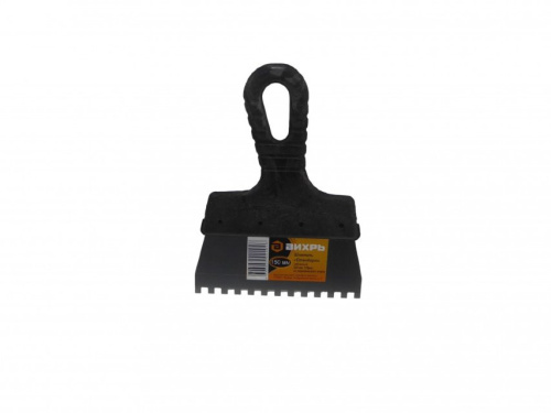 Шпатель зубчатый нерж.cталь пластиковая рукоятка 6х6 мм, 150мм Вихрь 73/3/2/25