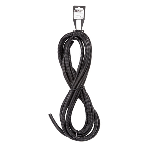 Труба автомобильная гофрированная ПП, Ø 9,8 мм, разрезная, бухта 5 м/уп., –40...+105 °C (ПОЛИПРОПИЛЕН) REXANT