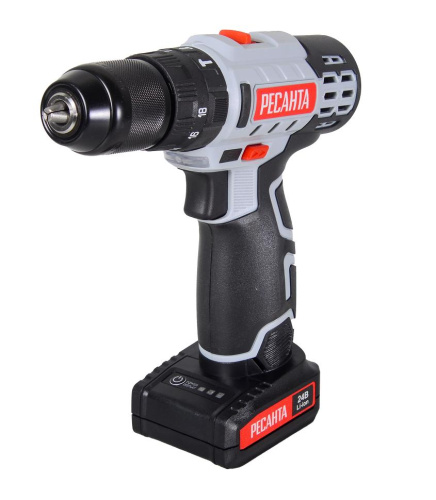 Дрель-шуруповерт аккумуляторная ДА-24-2ЛК-У Ресанта, 75/14/8