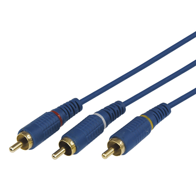 Шнур 3х3 RCA  1.5 м синий  gold  REXANT