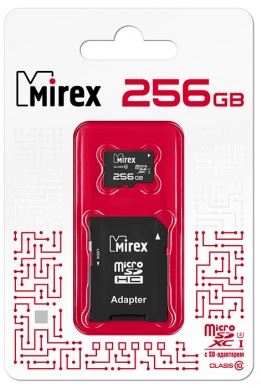 Карта памяти MIREX micro SDXC 256Gb (UHS-I, U3, Class 10) c/а