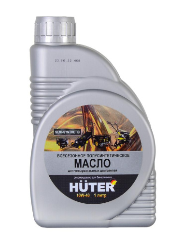 Масло моторное 10W-40 полусинтетическое для четырёхтактн. двигат., для техники, 1л. "HUTER", 73/8/1/1