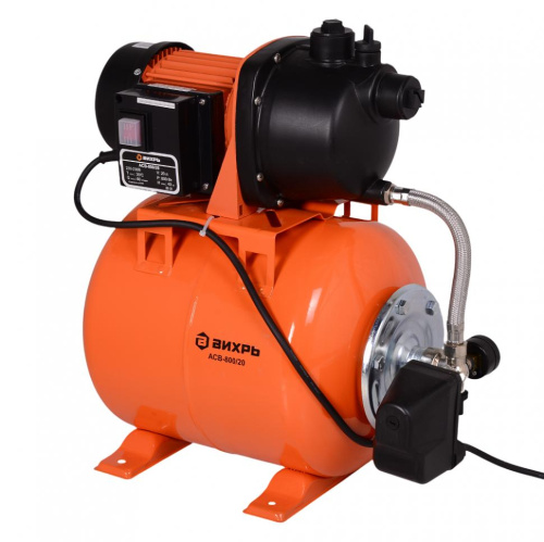 Насосная станция водоснабжения "ВИХРЬ" АСВ-800/19 (800Вт, 60 л/мин, макс. напор 40 метров), 68/1/5