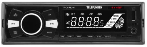Автомагнитола TELEFUNKEN TF-CCR8201 черный\W(1din/4х40Вт/радио/USB/TF)