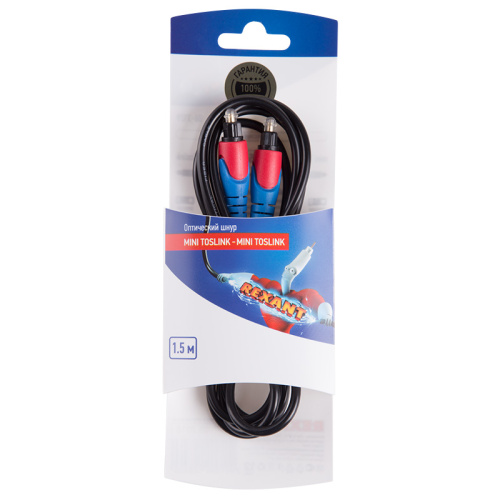 Шнур оптический Toslink 1.5М REXANT (интерфейс S/PDIF)