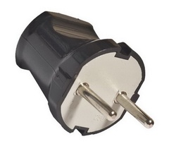 Вилка б/з черная 6А 250В TDM SQ1806-0002