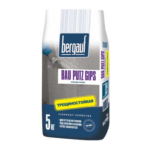 Штукатурка гипсовая Bergauf Бау Путц, 5 кг, тов-167971