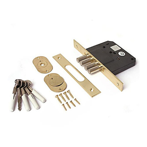 Замок врезной 99-K-G, крестообразный ключ, 4 ригеля, золото, тов-043703