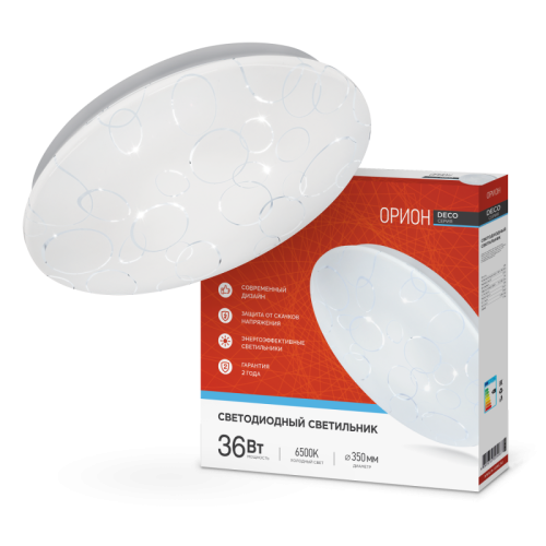Светильник светодиодный серии DECO 36Вт 230В 6500К 2340Лм 380х55мм ОРИОН IN HOME