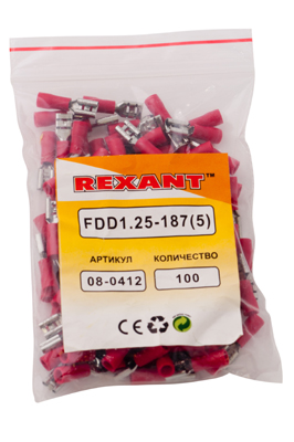 КЛЕММА ПЛОСКАЯ изолированная (КПИ гнездо - 5.6мм) ( VF 1.25- 187(8) ) REXANT