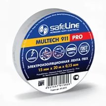 Изолента Safeline 15/20 серо-стальной